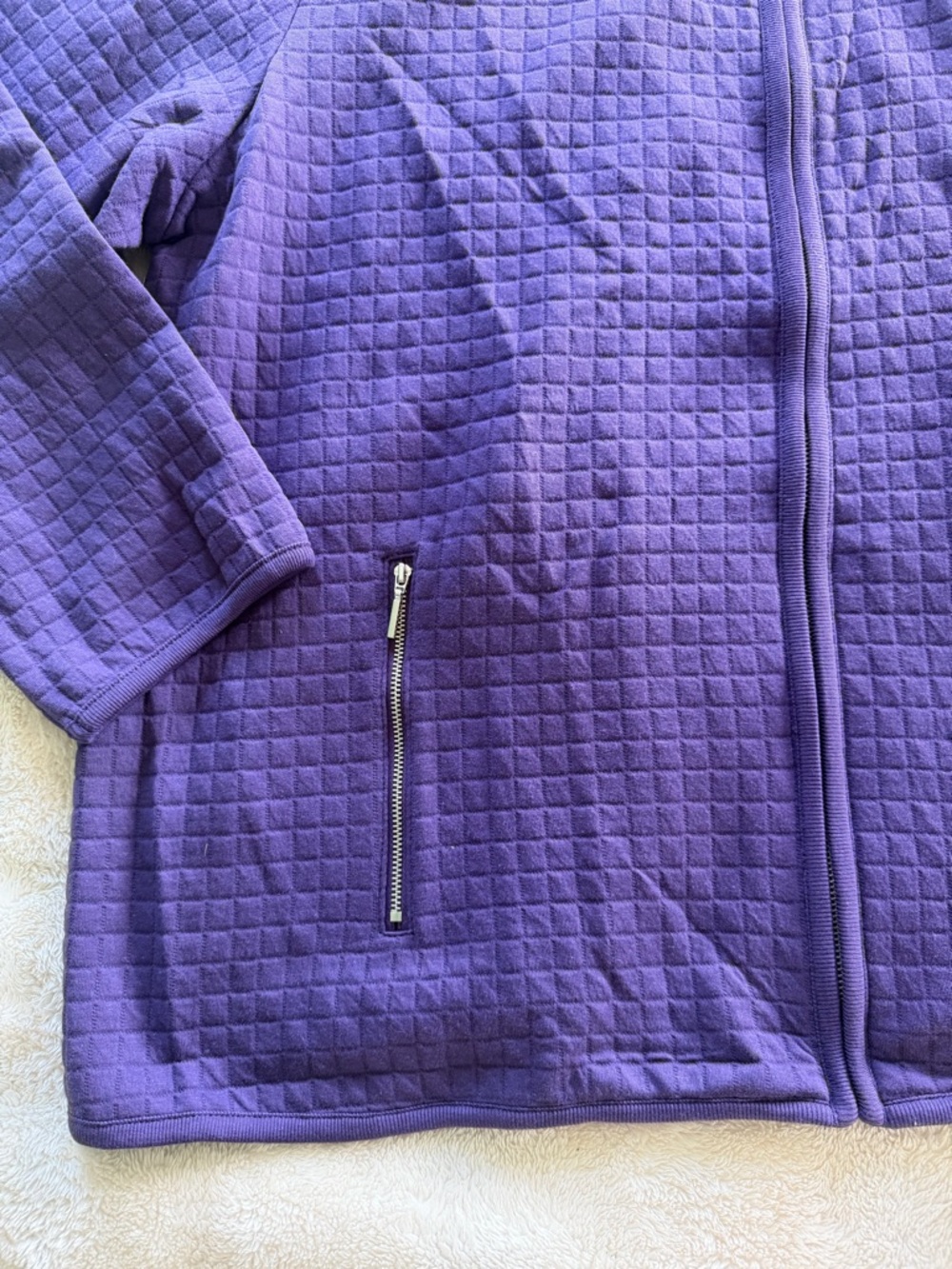 NWT Karen Scott Plus Size Quilted Fleece Jacket in Cassis sz 3X - Picture 4 of 7
